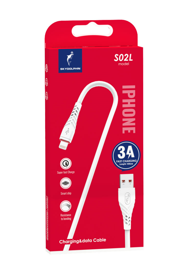 Кабель SkyDolphin S02L USB - Lightning (M/M), 1 м, White (USB-000586)